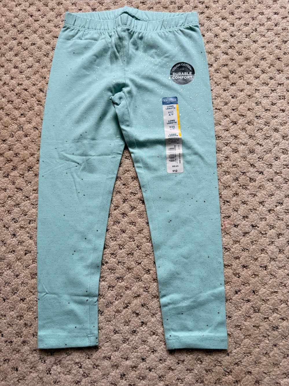 Kids Mint Speckled Leggings - Durable Comfort